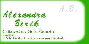 alexandra birik business card